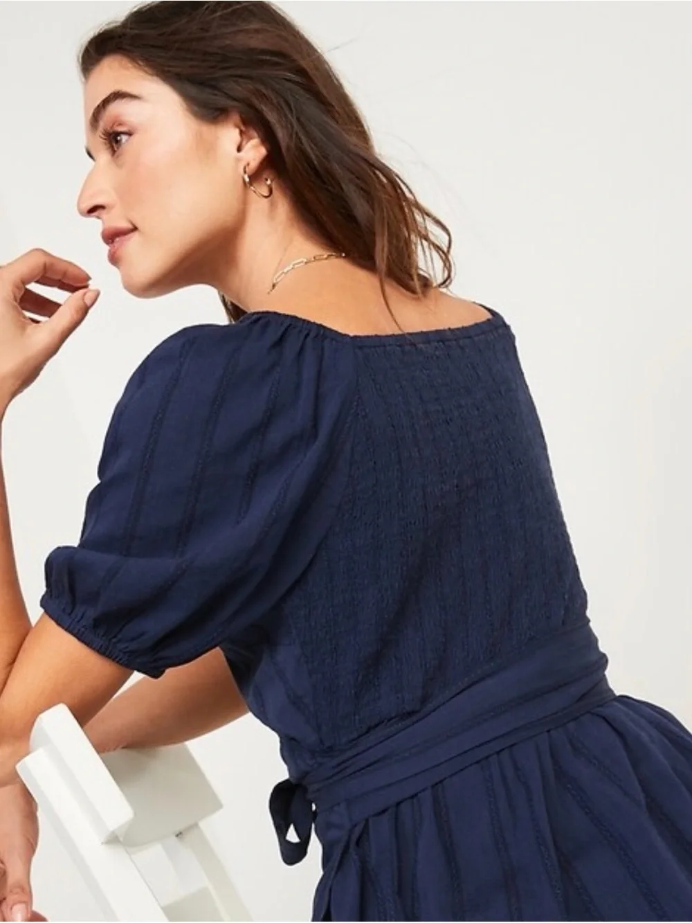 Women's Old Navy Wrap Peasant Puff Sleeve Wrap Blouse
